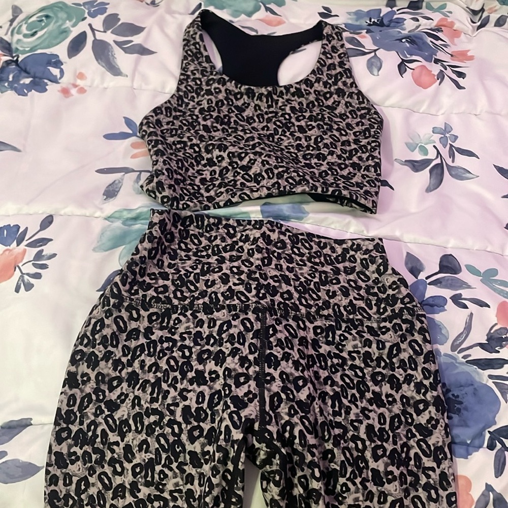 leopard print workout set